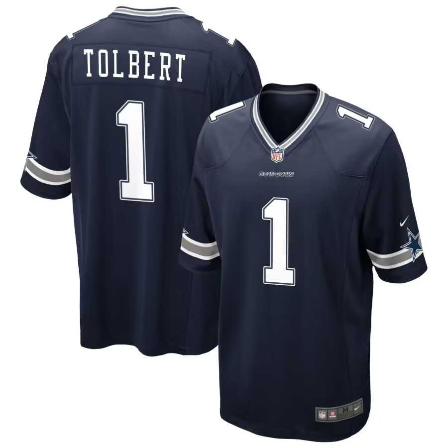 Men & Women & Youth Dallas Cowboys #1 Jalen Tolbert Navy Blue Vapor Limited Jersey->dallas cowboys->NFL Jersey